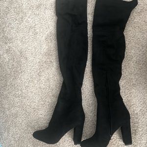 Aldo Thigh High Suede Boots (Black) Size 10